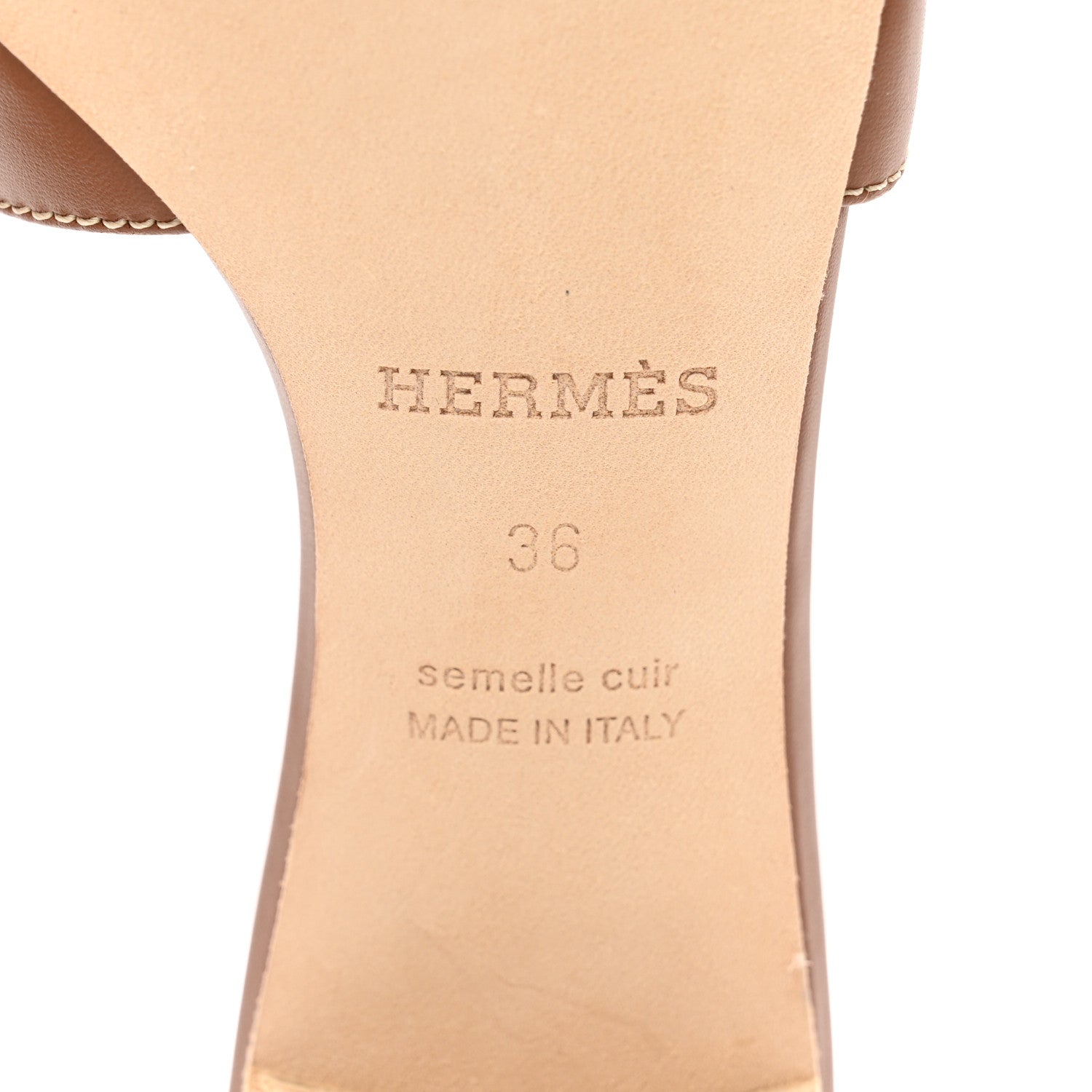Hermes Calfskin Oasis Sandals 36 Gold 6 of 9