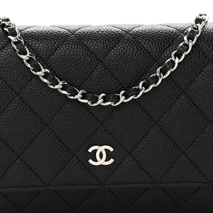 Chanel Caviar Quilted Wallet On Chain WOC Black 9 of 12