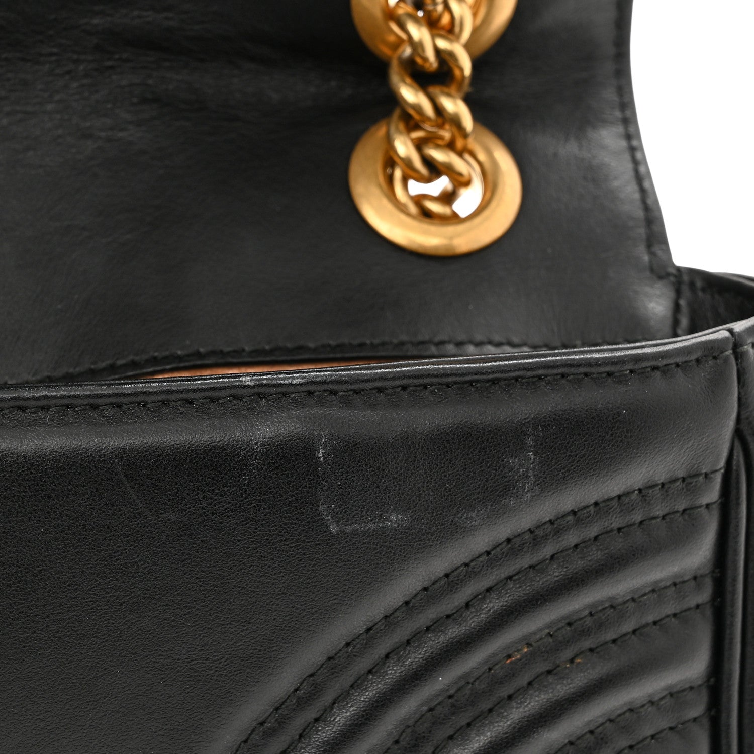 Gucci Calfskin Matelasse Mini GG Marmont Shoulder Bag Black 11 of 11
