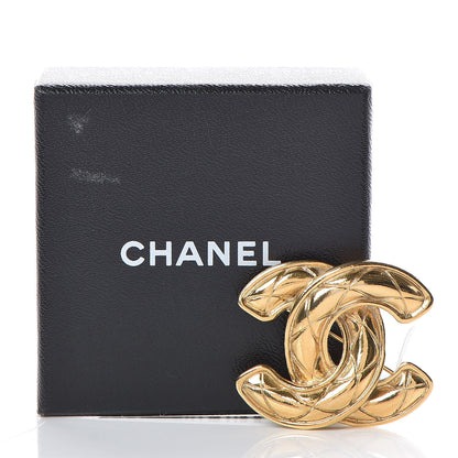 Chanel Quilted CC Brooch Gold 5 of 5