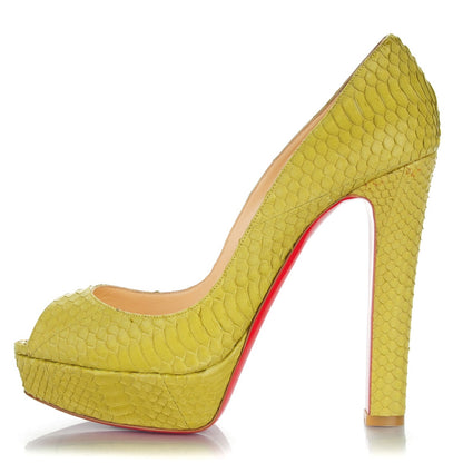Christian Louboutin Watersnake Bambou 140 Pumps 41.5 Chartreuse 1 of 7