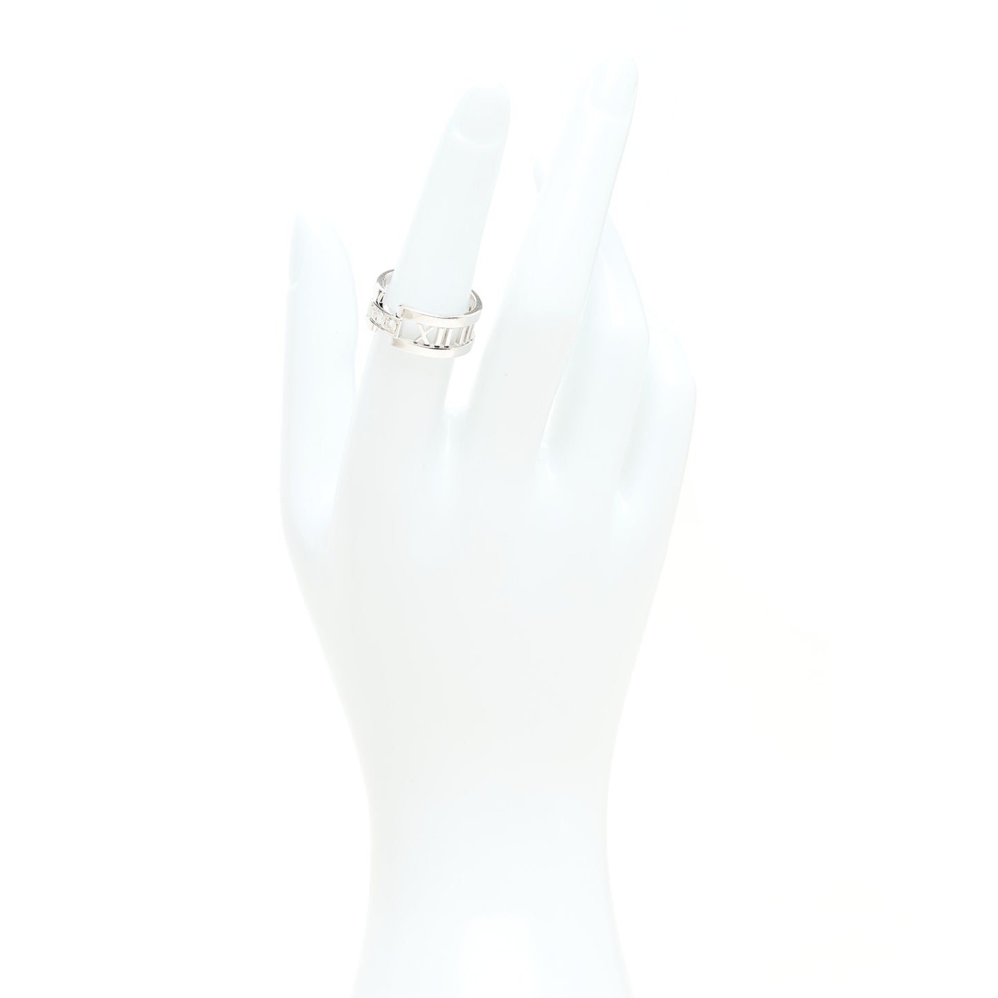 18K White Gold Diamond Open Atlas Ring 53 6.5