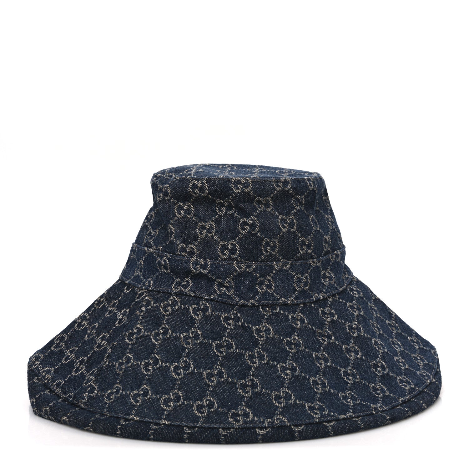 Gucci Eco Washed Denim GG Monogram Brim Hat L Blue 5 of 8