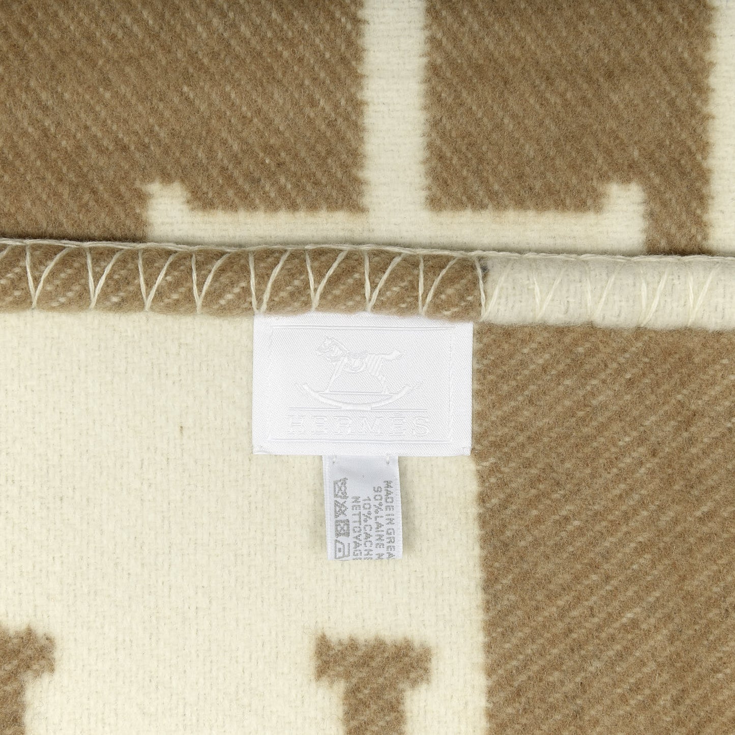Wool Cashmere Avalon Blanket Noisette Moyen White