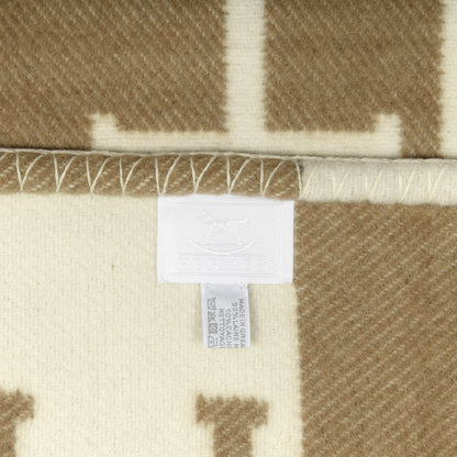 Hermes Wool Cashmere Avalon Blanket Noisette Moyen White 3 of 3