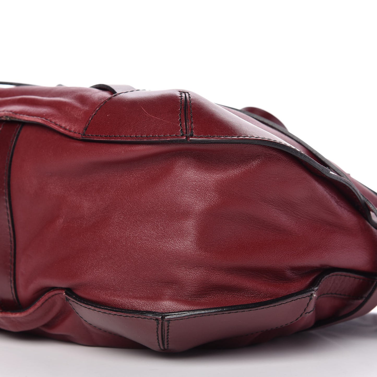 Lambskin Bridle Calfskin Small Dutton Hobo Claret Red