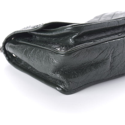 Saint Laurent Crinkled Calfskin Matelasse Monogram Baby Niki Chain Satchel Dark Green 6 of 9