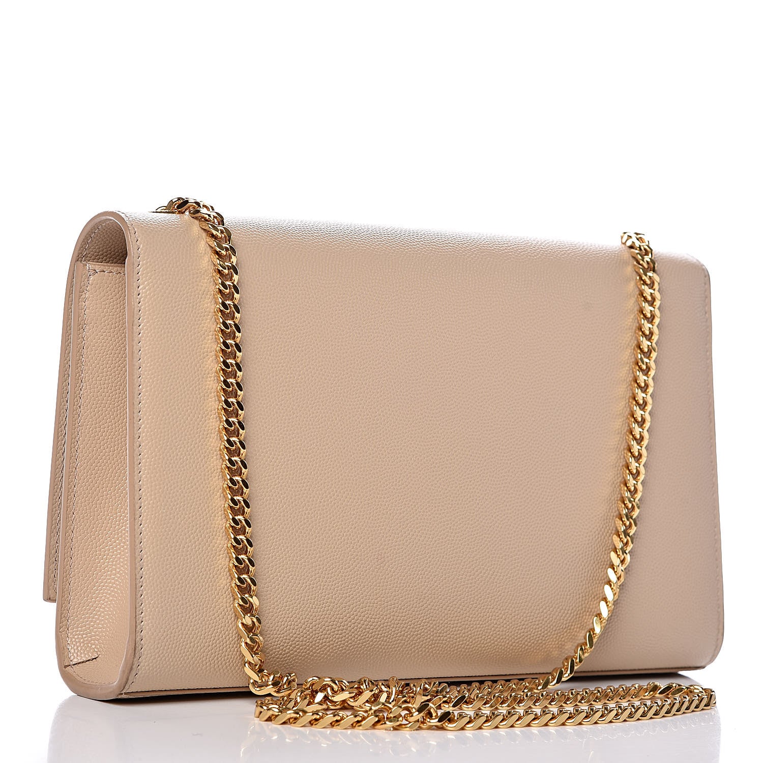 Saint Laurent Grain De Poudre Medium Monogram Kate Satchel Nude Powder 3 of 13