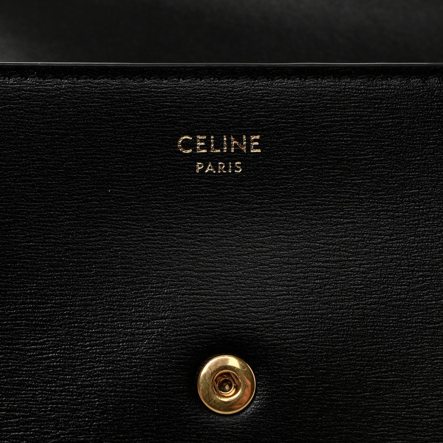 Shiny Calfskin Long Triomphe Wallet Black