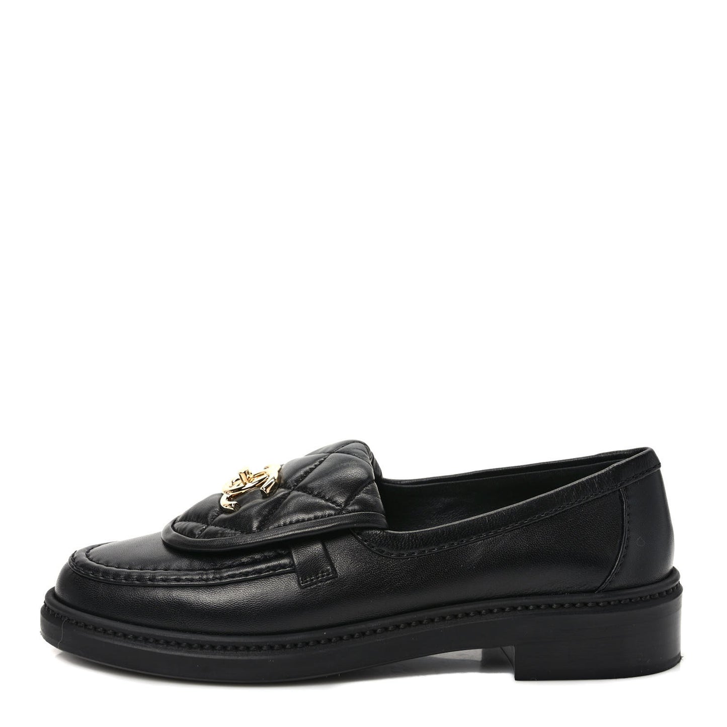 Lambskin Quilted CC Turnlock Loafers 35.5 Black