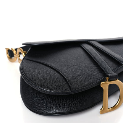 Christian Dior Grained Calfskin Saddle Bag Black 8 of 9