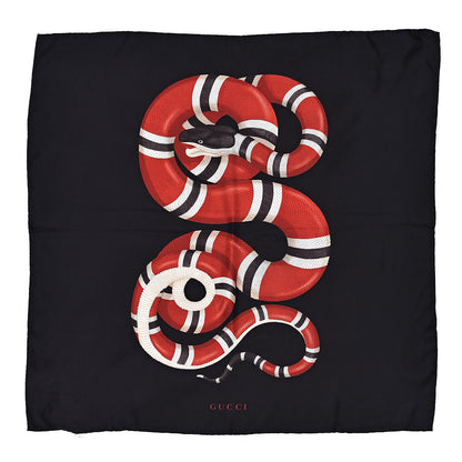Gucci Silk Kingsnake Square Scarf Black 1 of 4