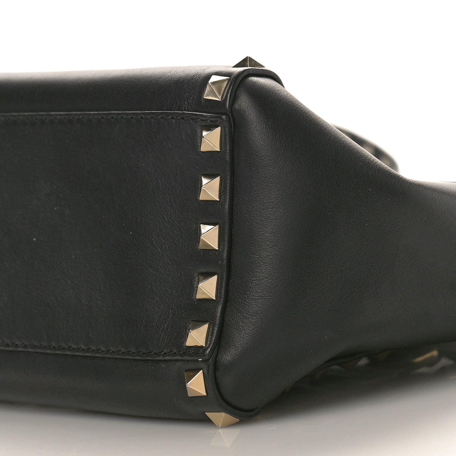 Valentino Garavani Vitello Mini Rockstud Double Handle Tote Black 9 of 10