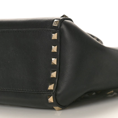 Valentino Garavani Vitello Mini Rockstud Double Handle Tote Black 9 of 10