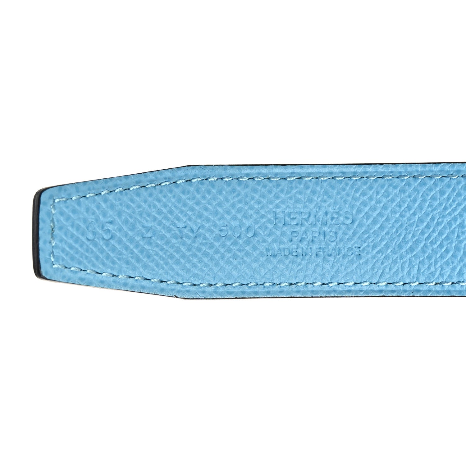 Hermes Epsom Swift 24mm Guilloche H Belt 85 34 Bleu Brume Celeste 5 of 5