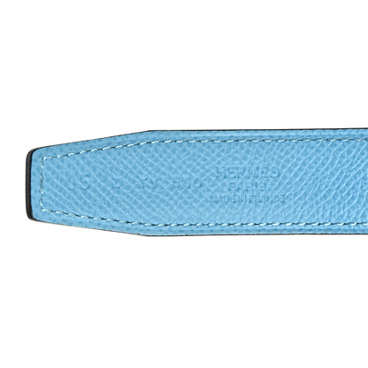 Hermes Epsom Swift 24mm Guilloche H Belt 85 34 Bleu Brume Celeste 5 of 5