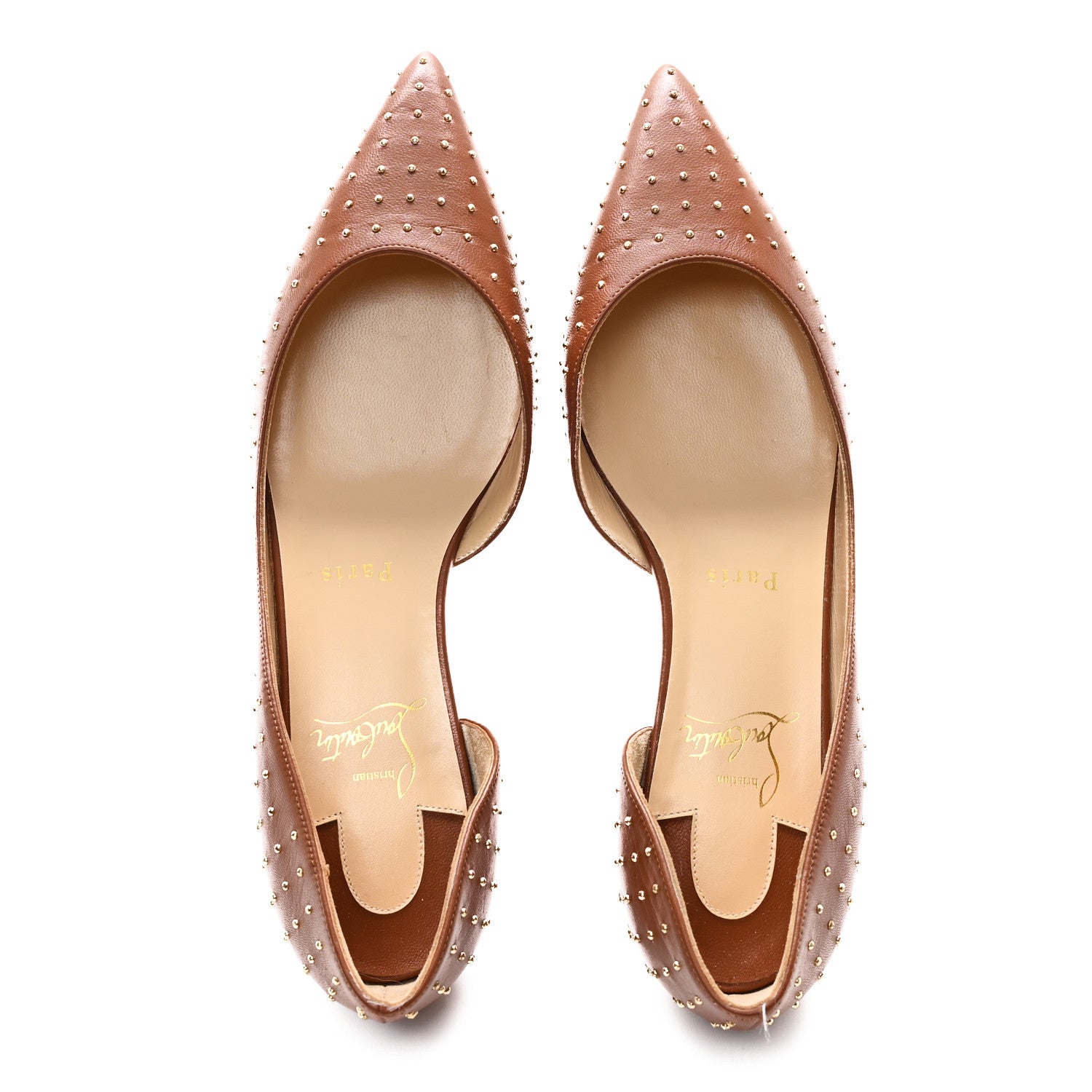 Christian Louboutin Nappa Studded Iriza Flats 37 Cuoio 2 of 9