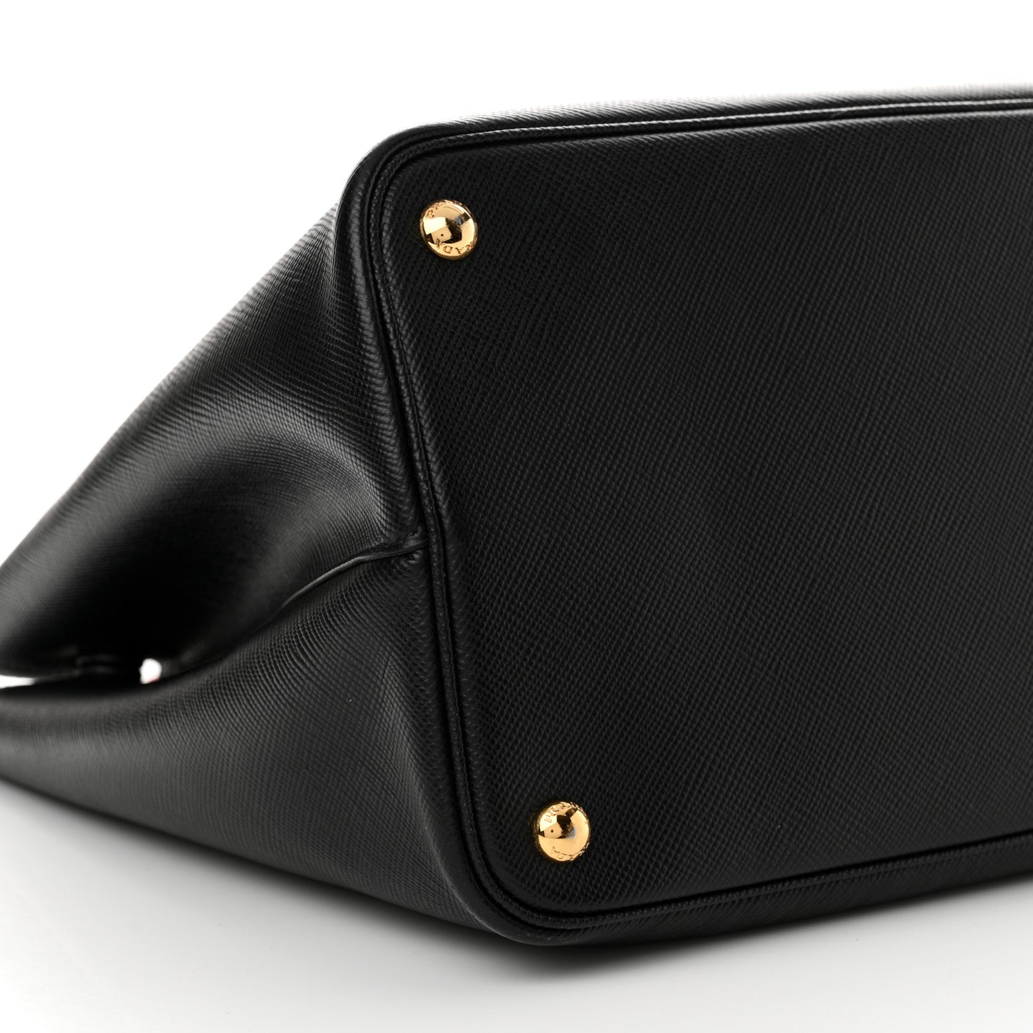 Prada Saffiano Cuir Large Double Bag Black Fuoco 8 of 9