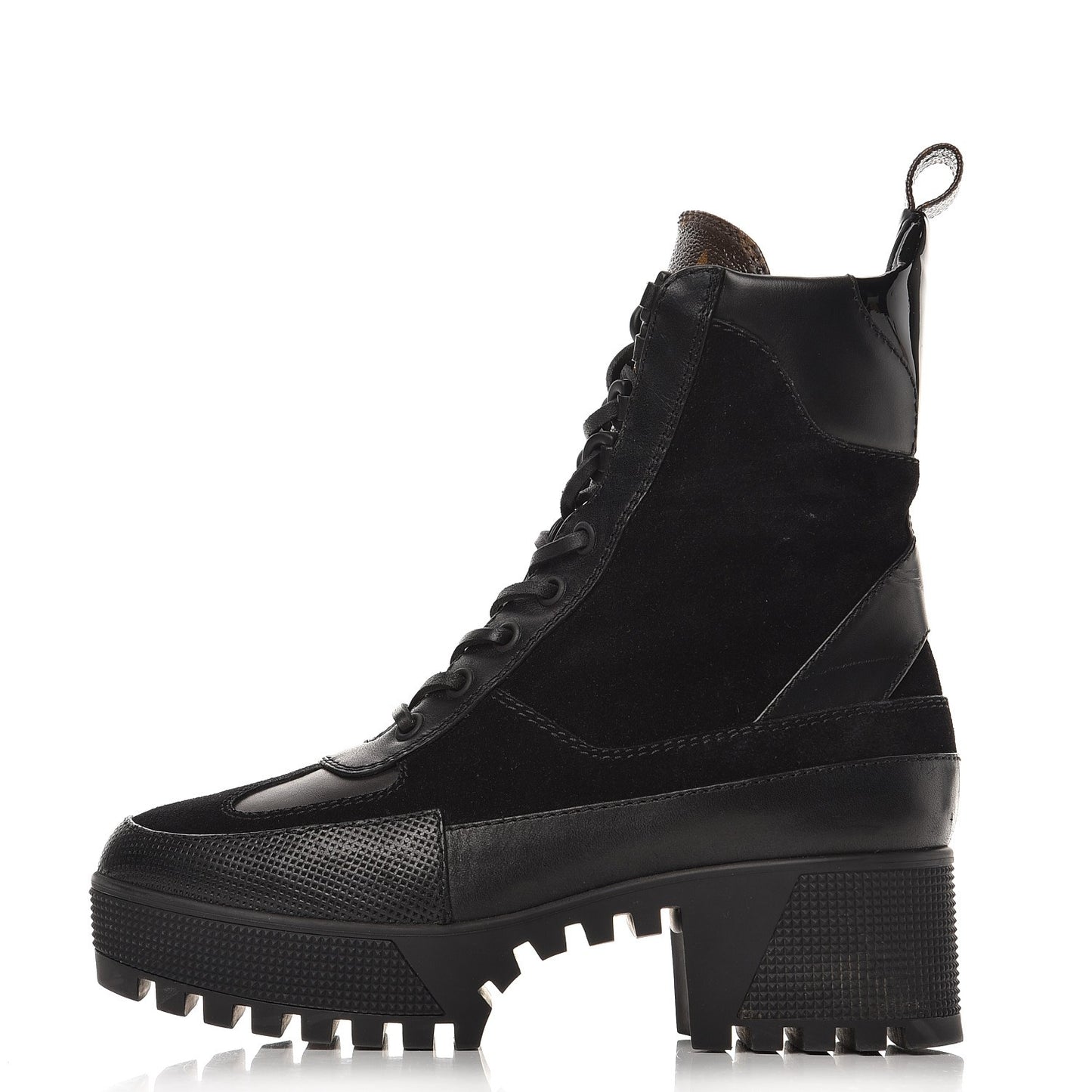 Suede Calfskin Laureate Platform Desert Boots 36 Black
