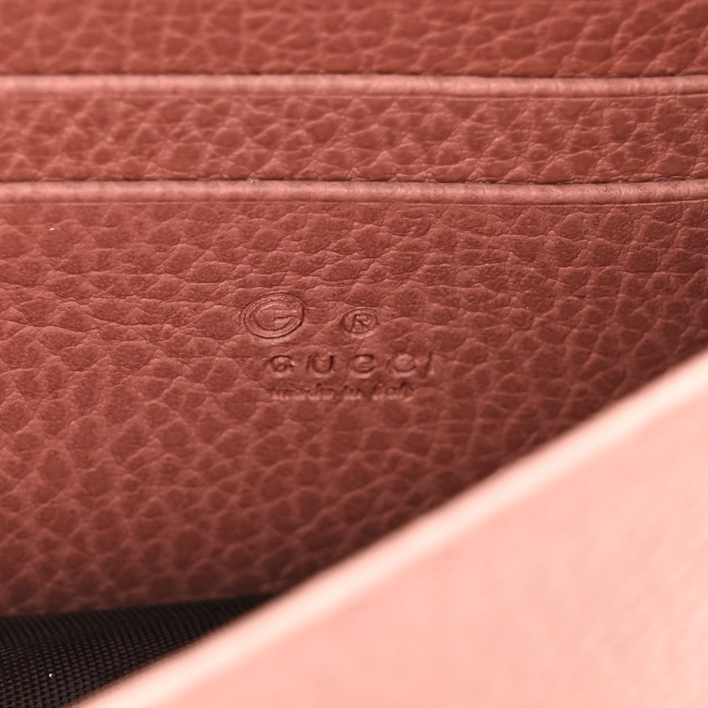 Dollar Calfskin Interlocking G Chain Wallet Soft Pink