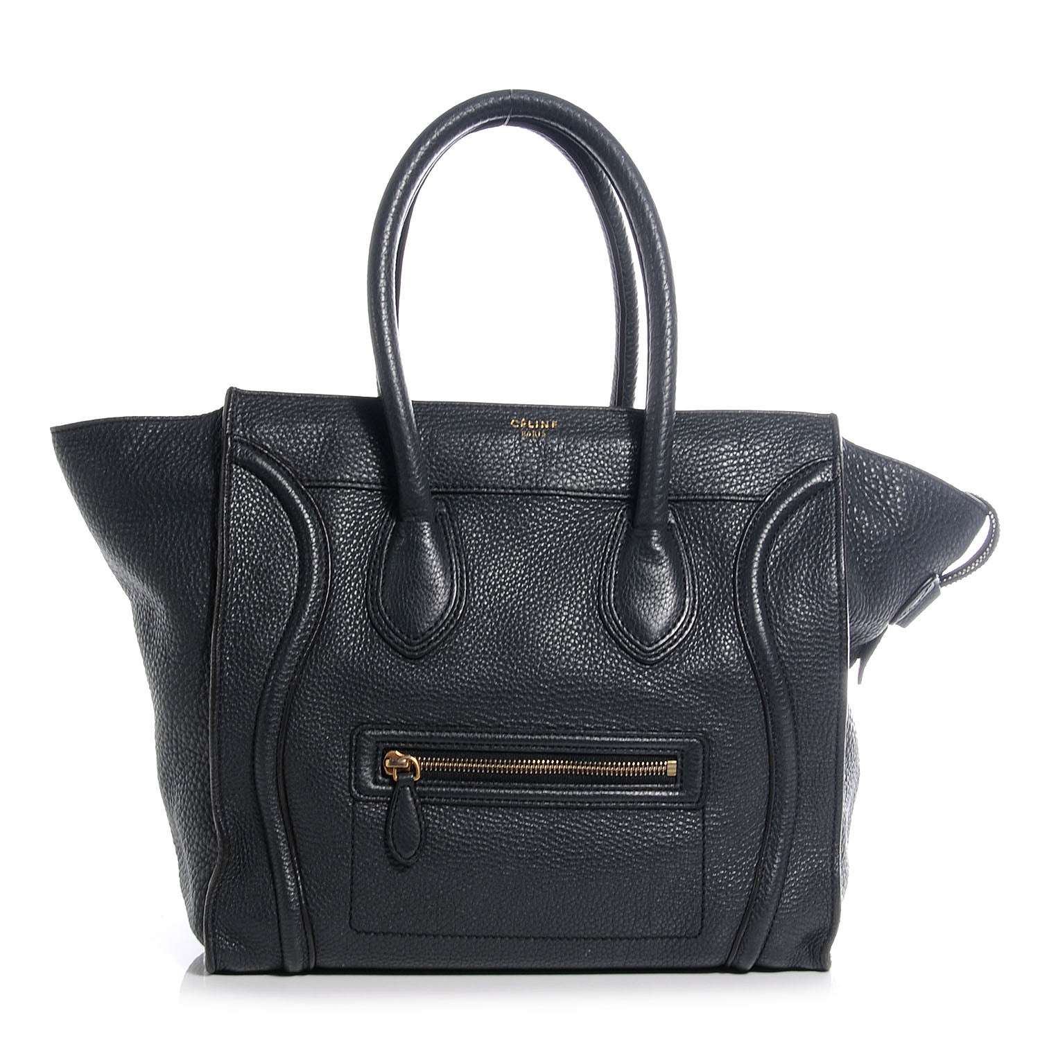 Celine Pebbled Leather Mini Luggage Bag Anthracite 1 of 9