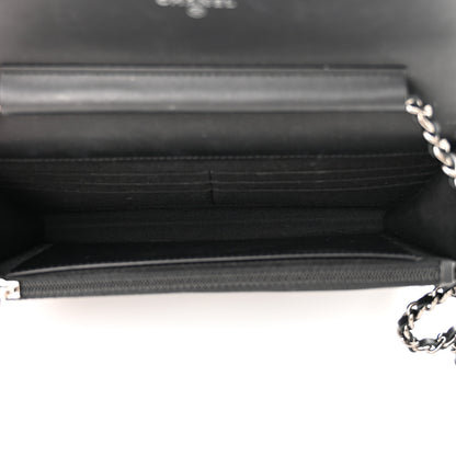 Chanel Patent Quilted Wallet On Chain WOC Black 5 of 17