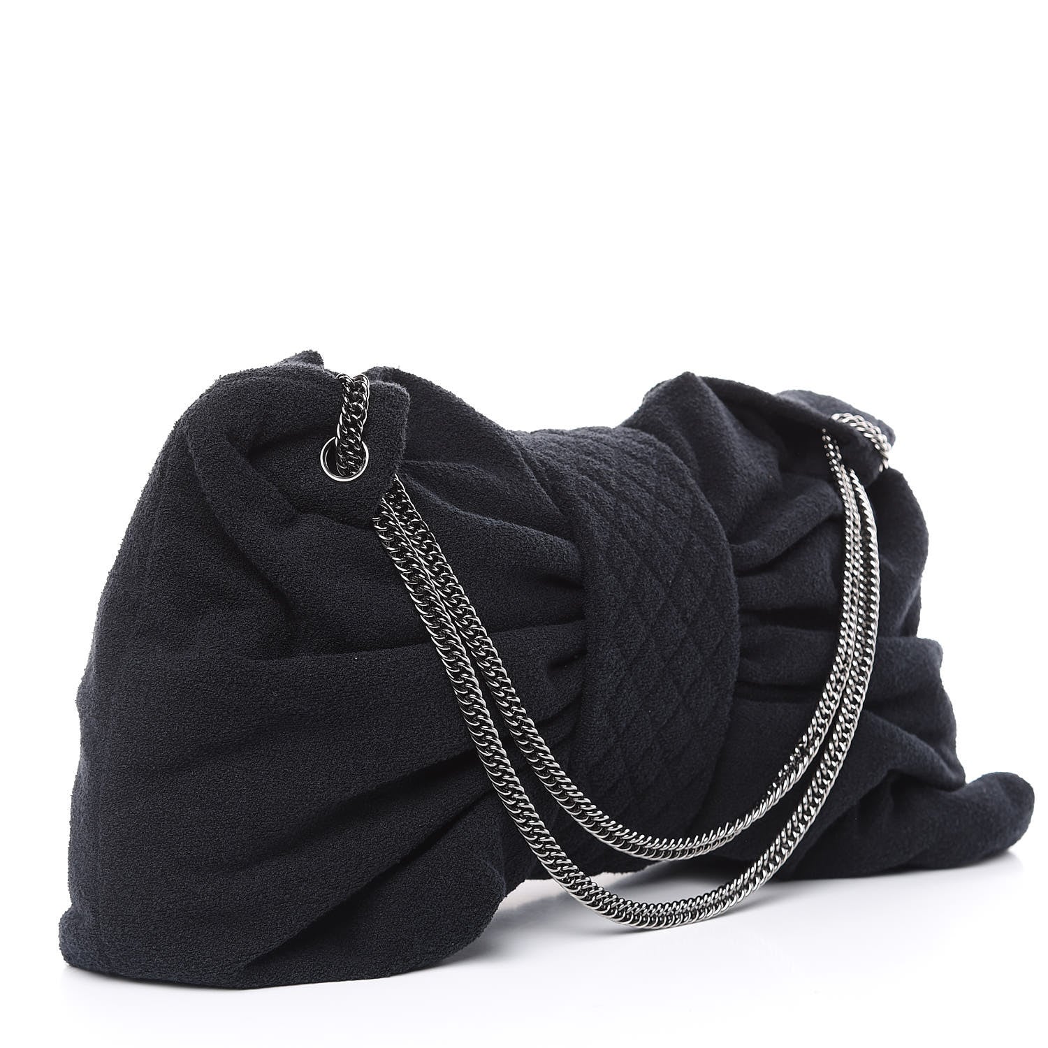Chanel Terry Cotton Large Reissue Bow Hobo Black 3 of 9