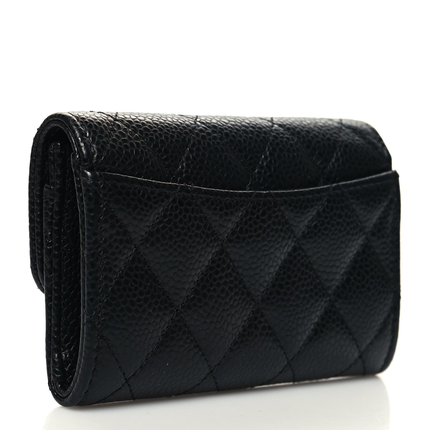 Chanel Caviar Quilted Flap Card Holder Wallet Black 3 of 10