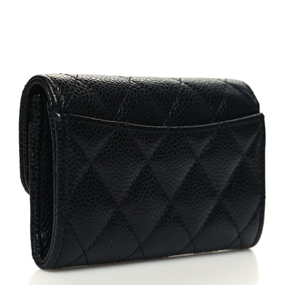 Chanel Caviar Quilted Flap Card Holder Wallet Black 3 of 10