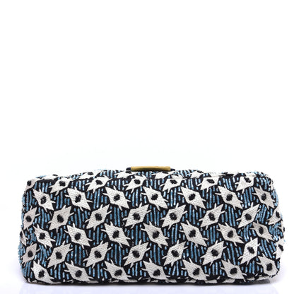 Fendi Beaded Lizard Mama Baguette Blue Yellow 11 of 14