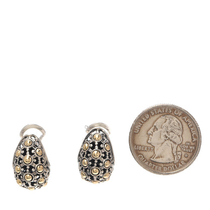 John Hardy Sterling Silver 18K Yellow Gold Jaisalmer Dot Buddha Belly Earrings 2 of 5