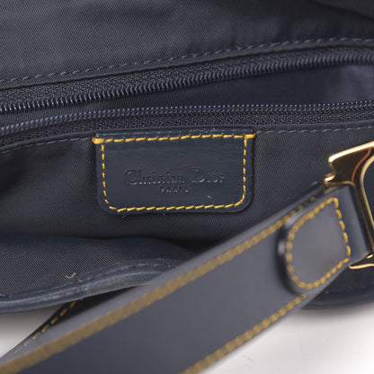 Christian Dior Monogram Double Saddle Bag Navy Blue 6 of 10