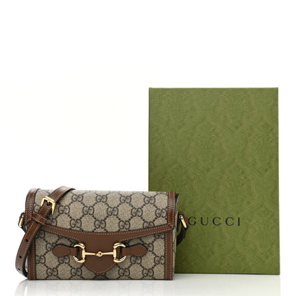 Gucci GG Supreme Monogram Mini Horsebit 1955 Shoulder Bag Beige Brown Sugar 11 of 11