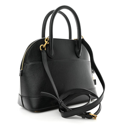 Balenciaga Grained Calfskin Logo S Ville Top Handle Bag Black White 3 of 10