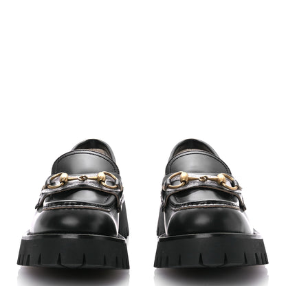 Gucci Cordovan Lux Womens Harald Horsebit 25mm Platform Loafers 35.5 Black 2 of 10