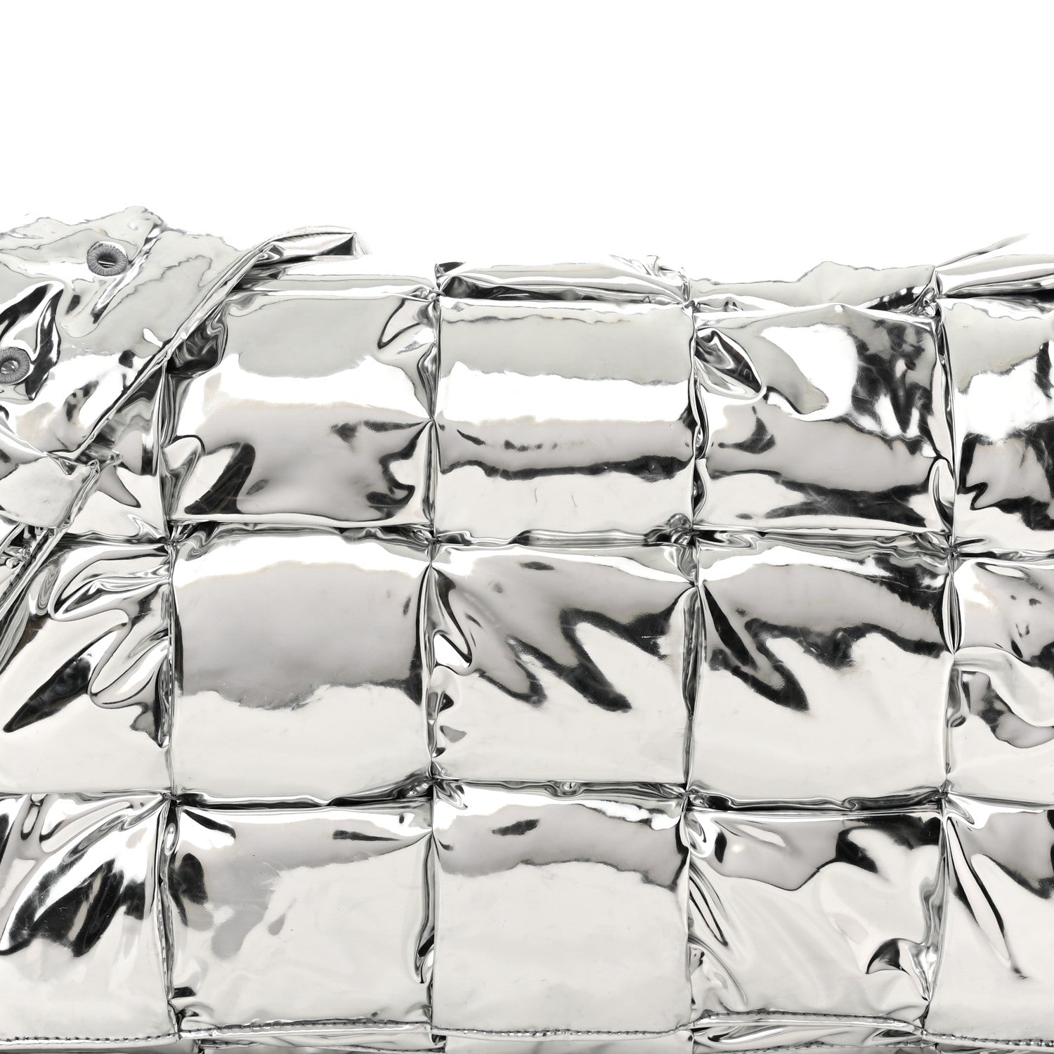 Bottega Veneta Metallic Calfskin Maxi Intrecciato Padded Cassette Crossbody Bag Silver 7 of 9