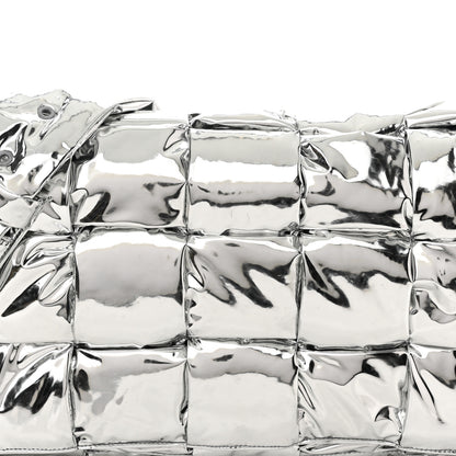 Bottega Veneta Metallic Calfskin Maxi Intrecciato Padded Cassette Crossbody Bag Silver 7 of 9
