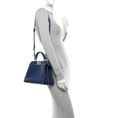 Fendi Cuoio Romano Selleria Chamois Small Peekaboo I SEE U Satchel Blue 2 of 15