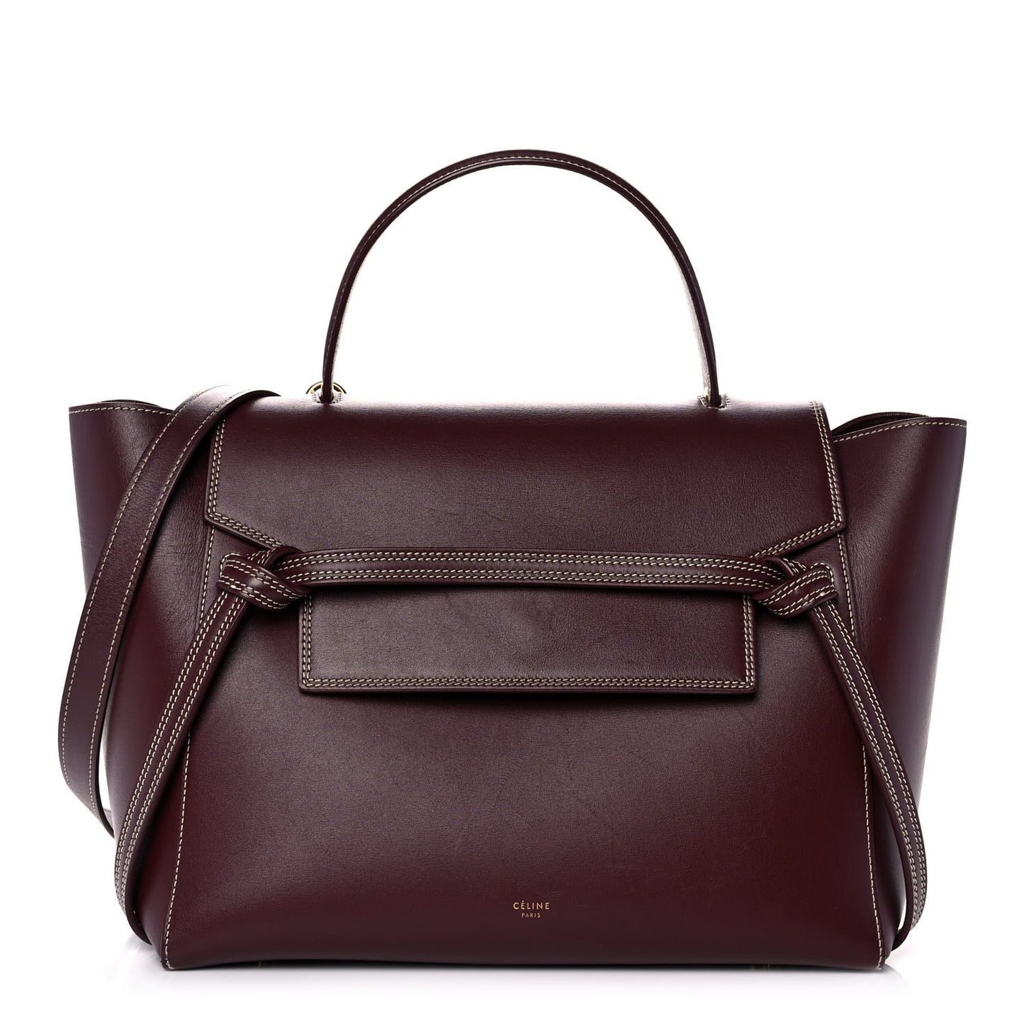 Natural Calfskin Mini Belt Bag Burgundy