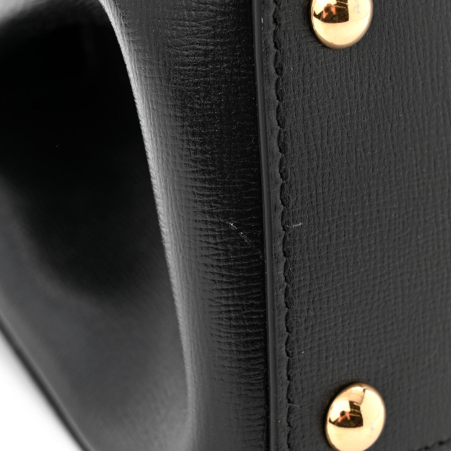 Glazed Textured Calfskin Mini Horsebit 1955 Top Handle Flap Bag Black
