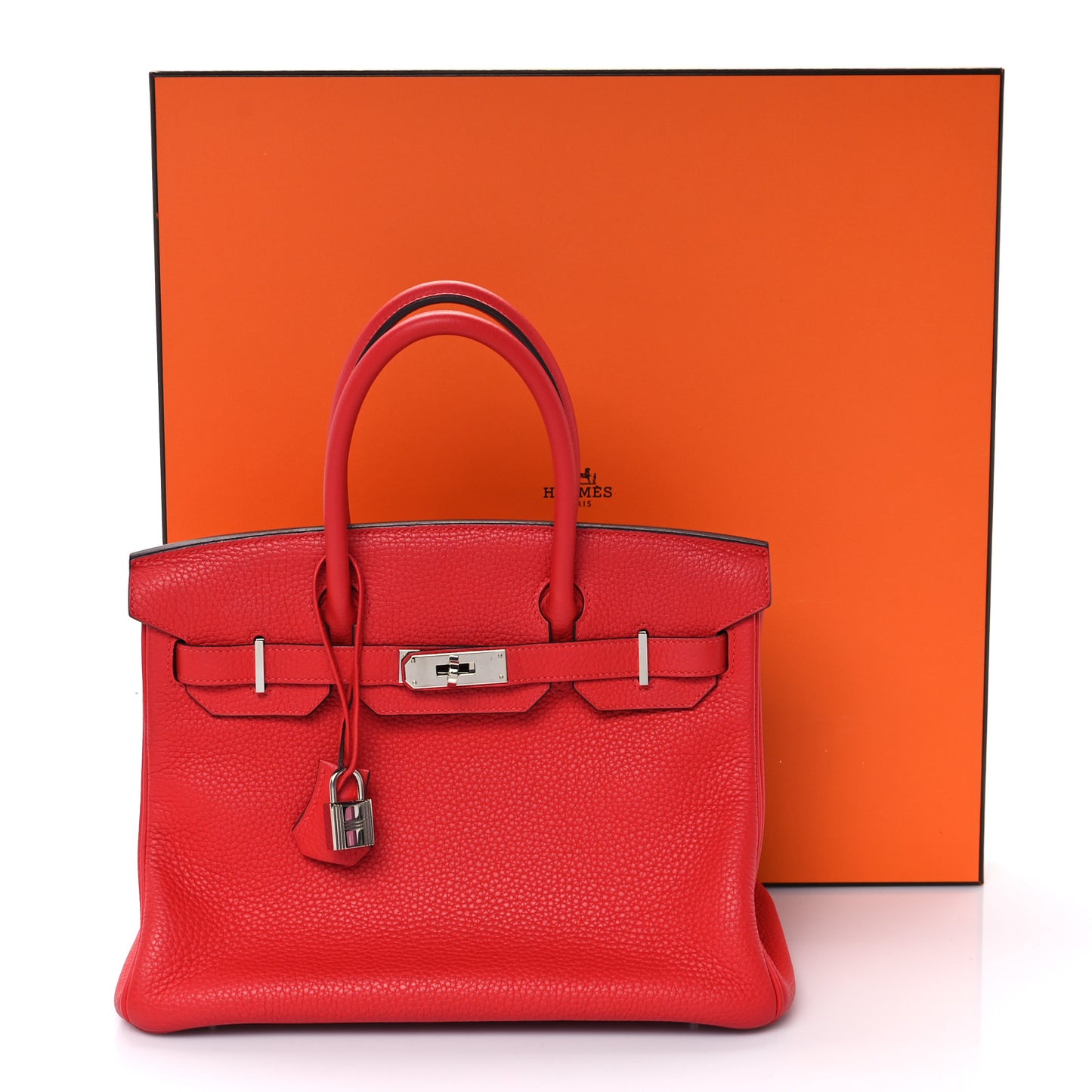 Taurillon Clemence Birkin 30 Rouge Tomate Rouge Tomate