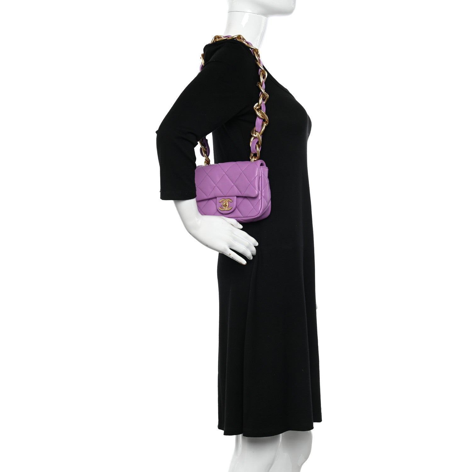 Chanel Lambskin Quilted Mini Funky Town Flap Purple 3 of 11
