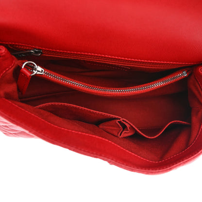 Chanel Caviar Quilted Small Coco Handle Flap Red 5 of 10