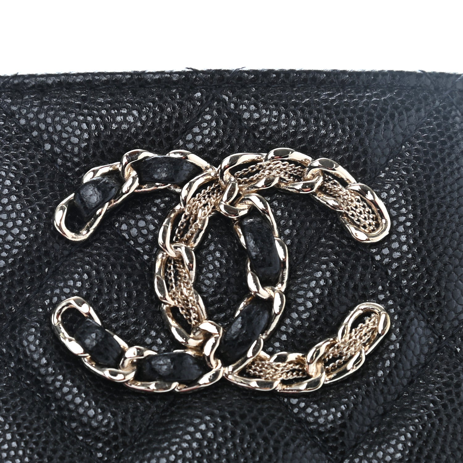 Chanel Caviar Quilted French New Wave Phone Holder With Chain Black 9 of 9
