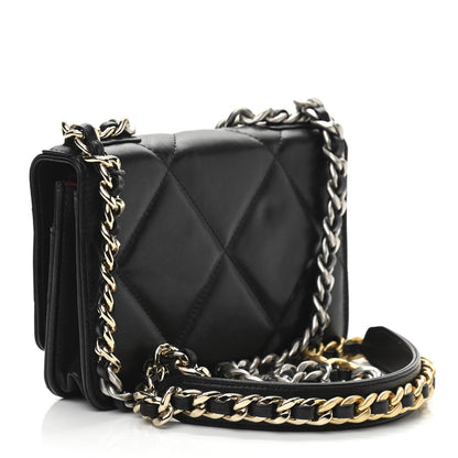 Chanel Lambskin Quilted Chanel 19 Wallet On Chain WOC Black 3 of 13