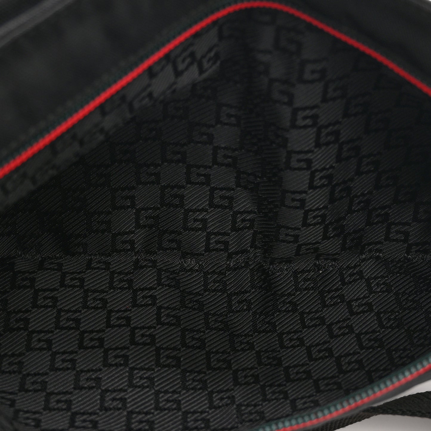 Canvas Double Pocket Belt Bag Black