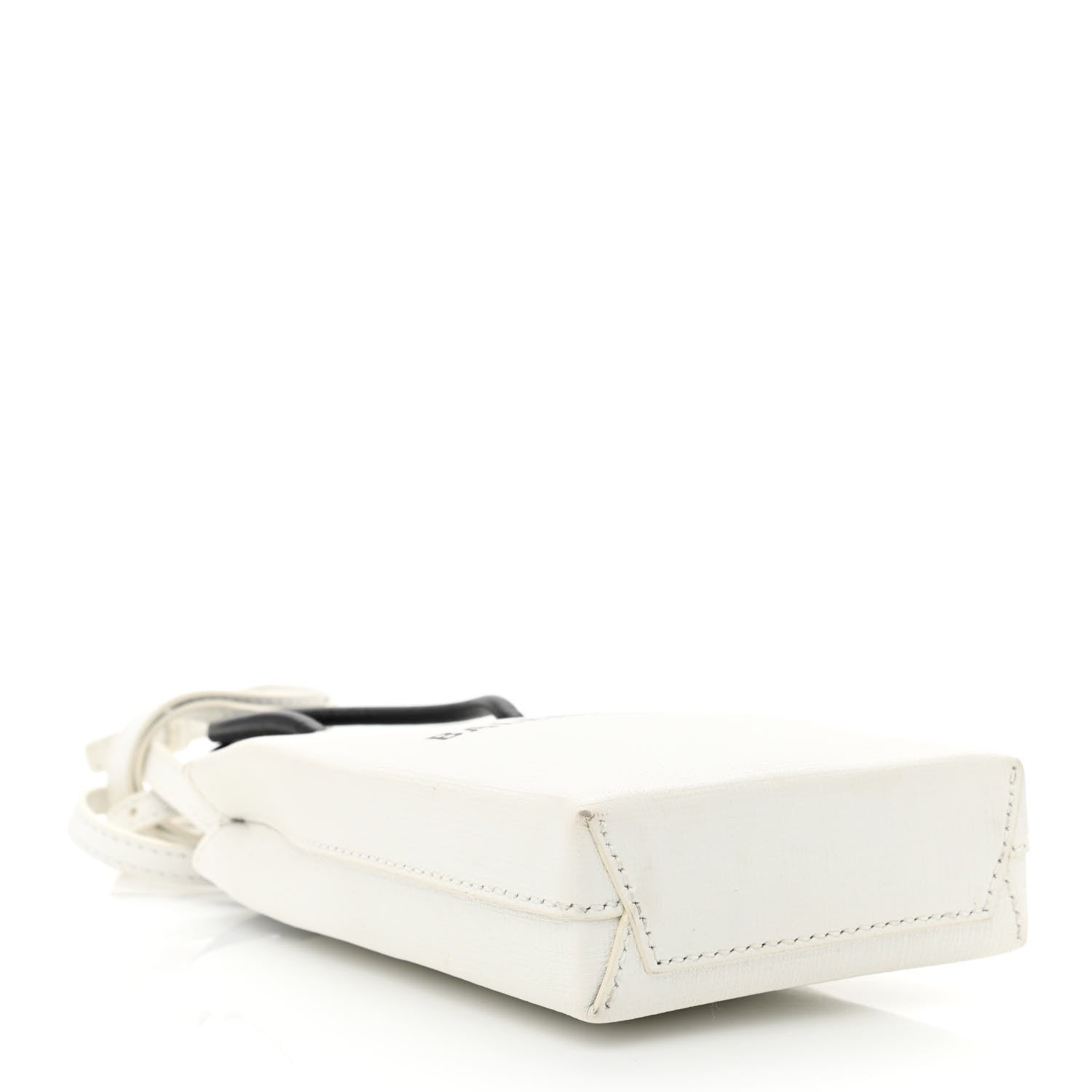 Balenciaga Squared Calfskin Logo Shopping Phone Holder Bag White 3 of 13