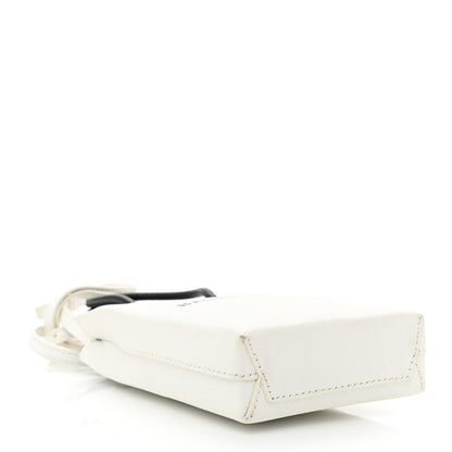 Balenciaga Squared Calfskin Logo Shopping Phone Holder Bag White 3 of 13
