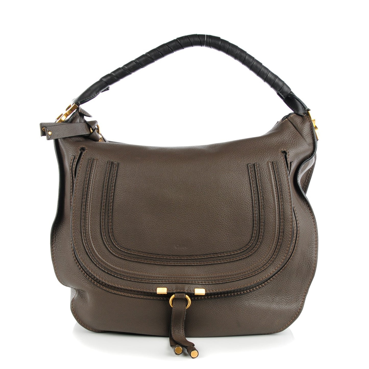Calfskin Large Marcie Hobo Ash