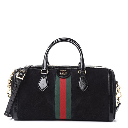 Gucci Suede Patent GG Web Medium Ophidia Boston Black 1 of 10